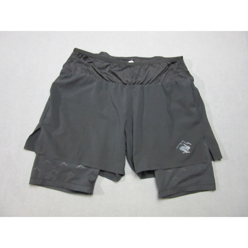 Rabbit Running Shorts Mens Medium Black 2-in-1 Compression Liner Trail Active